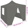 Sklopivi šator za zabave s 4 bočna zida 3 x 3 m antracit 44964