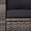 3-dijelni bistro set od poliratana s jastucima sivi 43915