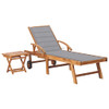 Ležaljka za sunčanje sa stolićem i jastukom od masivne tikovine 3063022