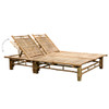 Ležaljka za sunčanje za dvije osobe od bambusa s jastucima 3063947