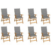 Sklopive vrtne stolice s jastucima 8 kom masivno bagremovo drvo 3075055