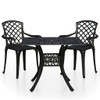 3-dijelni bistro set od lijevanog aluminija crni 3070587