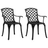 3-dijelni bistro set od lijevanog aluminija crni 3070581