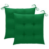 Vrtne stolice sa zelenim jastucima 2 kom od masivne tikovine 3062228