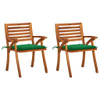 Vrtne blagovaonske stolice s jastucima 2 kom od bagremovog drva 3060795
