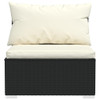 3-dijelna vrtna garnitura od poliratana s jastucima crna 3101399