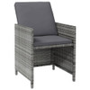 4-dijelni set vrtnih stolica i stolaca od poliratana sivi 316753