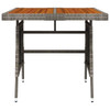 Vrtni stol sivi 70x70x72 cm poliratan i masivno bagremovo drvo 318695