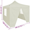 Profesionalni sklopivi šator za zabave 2 x 2 m čelični krem 48882