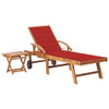 Ležaljka za sunčanje sa stolićem i jastukom od masivne tikovine 3063027