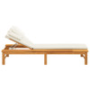 Ležaljka za sunčanje s krem bijelim jastucima od drva bagrema 362155