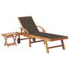 Ležaljka za sunčanje sa stolićem i jastukom od masivne tikovine 3063029
