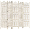 Sobna pregrada s 5 panela bijela 200x165 cm masivno drvo manga 285320