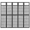 Sobna pregrada / rešetka s 5 panela jelovina 201,5x180 cm crna 316484