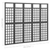 Sobna pregrada / rešetka s 5 panela jelovina 201,5x180 cm crna 316484