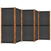 Sobna pregrada s 5 panela crna 350 x 180 cm 319181