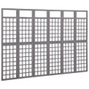 Pregrada/rešetka sa 6 panela od jelovine siva 242,5 x 180 cm 316489
