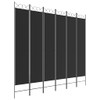 Sobna pregrada s 6 panela crna 240x220 cm od tkanine 350177