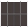 Sobna pregrada s 4 panela smeđa 200 x 200 cm od tkanine 350231