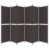 Sobna pregrada s 6 panela smeđa 300 x 200 cm od tkanine 350239