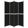 Sobna pregrada s 4 panela crna 200 x 220 cm od tkanine 350249