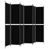 Sobna pregrada s 6 panela crna 300 x 220 cm od tkanine 350257