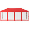 Sklopivi šator za zabave s bočnim zidovima 3 x 6 m Crvena 93555