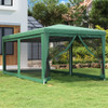 Šator za zabave sa 6 mrežastih bočnih zidova zeleni 3x6 m HDPE 319238