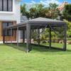 Šator za zabave 10 mrežastih bočnih zidova antracit 3x12 m HDPE 319249