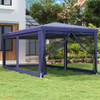 Šator za zabave sa 6 mrežastih bočnih zidova plavi 3 x 6 m HDPE 319237