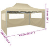 Profesionalni sklopivi šator za zabave 3 x 4 m čelični krem 48893