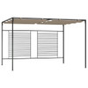 Sjenica s pomičnim krovom 3 x 4 x 2,3 m smeđesiva 180 g/m² 313624