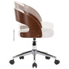 Okretna uredska stolica od savijenog drva i umjetne kože bijela 3054843