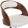 Okretna uredska stolica od savijenog drva i umjetne kože bijela 3054843