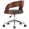 Okretna uredska stolica od savijenog drva i tkanine siva 3054846