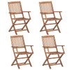 Sklopive vrtne stolice s jastucima 4 kom od bagremovog drva 3064640