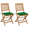 Sklopive vrtne stolice s jastucima 2 kom masivno bagremovo drvo 3064664