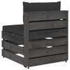 Modularna srednja sofa s jastucima od sivo impregniranog drva 3068127