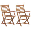 Sklopive vrtne stolice s jastucima 2 kom od bagremovog drva 3064595