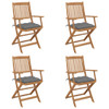 Sklopive vrtne stolice s jastucima 4 kom od bagremovog drva 3064633