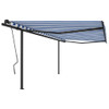 Automatska tenda na uvlačenje sa stupovima 4 x 3 m plavo-bijela 3070146