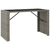 Barski stol sa staklenom pločom sivi 185x80x110 cm poliratan 362601
