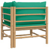 Kutna vrtna sofa od bambusa sa zelenim jastucima 362293