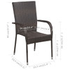 3-dijelni vrtni blagovaonski set smeđi 3067689