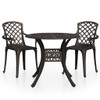 3-dijelni bistro set od lijevanog aluminija brončani 3070583