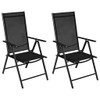 3-dijelni bistro set od aluminija i tekstilena crni 3070652