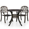 3-dijelni bistro set od lijevanog aluminija brončani 3070574