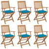 Sklopive vrtne stolice s jastucima 6 kom masivno bagremovo drvo 3074959