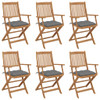 Sklopive vrtne stolice s jastucima 6 kom masivno bagremovo drvo 3074956