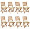 Sklopive vrtne stolice s jastucima 8 kom masivno bagremovo drvo 3075038